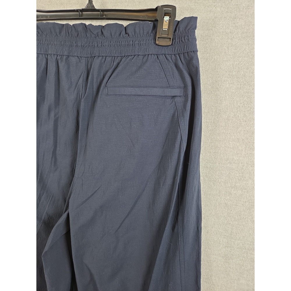 Athleta Trekkie M High Rise Parachute Pants Navy Blue Nylon Flex Waist Active - Picture 5 of 13